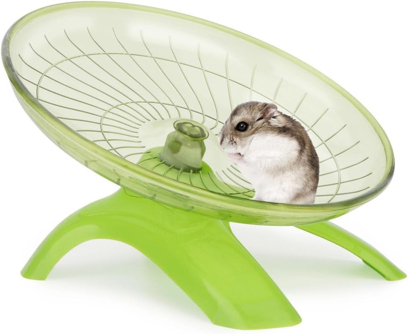 Reshiho Hamster Wheel Flying Saucer Silent Exercise Wheel Running Wheel for Hamsters, Gerbils, Mice and Other Small Pets, Silent Hamster Running Wheel (Green) - Image 1